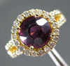 ESTATE 2.67CT DIAMOND & AAA AMETHYST 14KT WHITE GOLD ROUND HALO ENGAGEMENT RING