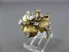 ANTIQUE LARGE .83CT ROUND OLD MINE DIAMOND 14KT WHITE & YELLOW GOLD FLOWER RING