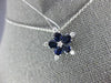 1.44CT DIAMOND & AAA SAPPHIRE 18KT WHITE GOLD 3D FLOWER SNOWFLAKE LOVE PENDANT