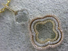 LARGE .48CT DIAMOND 18KT WHITE YELLOW & ROSE GOLD 3D MULTI FLOWER LOVE PENDANT