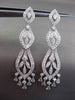 ESTATE LARGE 2.0CT DIAMOND 18KT WHITE GOLD FILIGREE MILGRAIN HANGING EARRINGS