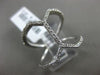 ESTATE LARGE .28CT DIAMOND 14KT WHITE GOLD 3D OPEN DOUBLE PENTAGON FUN RING