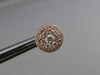 ESTATE LARGE .77CT ROUND DIAMOND 18KT ROSE GOLD 3D CLUSTER HALO STUD EARRINGS