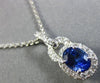 ESTATE 1.47CT DIAMOND & AAA SAPPHIRE 14KT WHITE GOLD 3D OVAL FILIGREE PENDANT