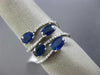 ESTATE LARGE 2.41CT DIAMOND & AAA OVAL SAPPHIRE 14KT WHITE GOLD MULTI ROW RING