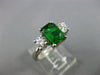 ESTATE 1.89CT DIAMOND & TOURMALINE 18K WHITE GOLD 3 STONE ENGAGEMENT RING #25289