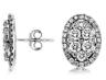 ESTATE LARGE 2.0CT ROUND DIAMOND 14KT WHITE GOLD OVAL CLUSTER HALO STUD EARRINGS