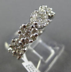 ESTATE WIDE 1.77CT DIAMOND 18KT WHITE GOLD 3D CLUSTER SIZABLE ETERNITY RING