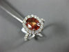 ESTATE 2.71CT DIAMOND & AAA ORANGE SAPPHIRE 18KT WHITE GOLD HALO ENGAGEMENT RING