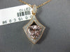 1.13CT DIAMOND & AAA MORGANITE 14KT WHITE & ROSE GOLD TRILLION FILIGREE PENDANT