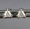 ESTATE .27CT DIAMOND 14KT WHITE GOLD 3D CLASSIC TRILLION STUD EARRINGS #25339