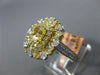 ESTATE LARGE 1.69CT WHITE & FANCY YELLOW DIAMOND 18K 2 TONE GOLD ENGAGEMENT RING