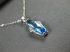 ESTATE 1.59CT DIAMOND & AAA BLUE TOPAZ 14K WHITE GOLD TRAPEZOID FLOATING PENDANT