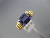 ESTATE 2.98CT DIAMOND & EXTRA FACET TANZANITE 18K YELLOW GOLD 3D ENGAGEMENT RING