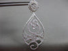 ESTATE LARGE 1.55CT DIAMOND 14KT WHITE GOLD 3D OPEN FILIGREE TEAR DROP EARRINGS