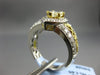 LARGE 2.07CT ROUND & MARQUISE DIAMOND 18K TWO TONE GOLD FILIGREE ENGAGEMENT RING