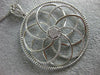 ESTATE LARGE .53CT DIAMOND 18KT WHITE GOLD 3D CIRCULAR FLOWER FILIGREE PENDANT