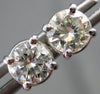 ESTATE 1.0CT DIAMOND 14KT WHITE GOLD 3D SOLITAIRE CLASSIC STUD EARRINGS #16585