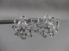 ANTIQUE LARGE 1.36CT DIAMOND 14KT WHITE GOLD 3D FLOWER EARRINGS STUNNING! #19466