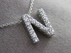 ESTATE .25CT DIAMOND 14KT WHITE GOLD 3D " N " INITIAL FLOATING PENDANT #19509