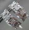 ESTATE WIDE 3.90CT ROUND & PRINCESS DIAMOND 18K WHITE GOLD OVAL HANGING EARRINGS