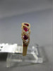 ESTATE .69CT DIAMOND & AAA RUBY 18KT ROSE GOLD 3D 5 STONE LEAF ANNIVERSARY RING