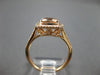ESTATE LARGE 1.40CT DIAMOND & AAA MORGANITE 14KT ROSE GOLD HALO ENGAGEMENT RING