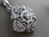 ESTATE .75CT DIAMOND 14KT WHITE GOLD FLOWER MULTI HEART SQUARE FILIGREE PENDANT