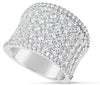 ESTATE LARGE 3.75CT DIAMOND 18K WHITE GOLD 3D CLASSIC MULTI ROW ANNIVERSARY RING