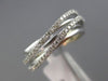 ESTATE .47CT DIAMOND 18KT WHITE GOLD 3D OPEN MULTI ROW CRISS CROSS LOVE RING