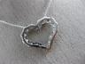 ESTATE 1.0CT DIAMOND 14KT WHITE GOLD 3D CLASSIC OPEN HEART FLOATING LOVE PENDANT