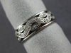 ANTIQUE WIDE .35CT DIAMOND PLATINUM 3D FILIGREE ETERNITY ANNIVERSARY RING #26408