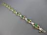 ESTATE 2.10CT DIAMOND & EMERALD 14KT YELLOW GOLD FLOWER CLASSIC TENNIS BRACELET