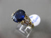 ANTIQUE LARGE 3.64CT DIAMOND & SAPPHIRE 14KT YELLOW GOLD 3D OVAL ENGAGEMENT RING