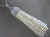 ESTATE EXTRA LARGE 1.27CT DIAMOND & AAA PEARL 18KT WHITE GOLD 3D TASSLE NECKLACE