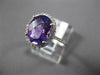 ESTATE 2.55CT DIAMOND & AAA OVAL AMETHYST 14KT WHITE GOLD 3D CLASSIC FUN RING