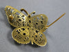 ANTIQUE LARGE 1.26CT AAA GARNET & PEARL 14KT YELLOW GOLD 3D BUTTERFLY BROOCH PIN