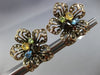 ESTATE 3.45CT DIAMOND & MULTI GEM 14K WHITE & BLACK GOLD FLOWER CLIP ON EARRINGS