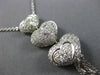 ESTATE LARGE 2.23CT DIAMOND 18KT WHITE GOLD 3D HEART JOURNEY LARIAT LOVE PENANT