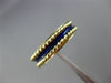 ESTATE 18K YELLOW GOLD 3D SOLID HANDCRAFTED BLUE ENAMEL WEDDING RING BAND #25515