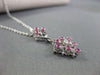 ESTATE .24CTW RUBY & DIAMOND 14KT WHITE GOLD CLUSTER OPEN WORK DROP PENDANT #XXX