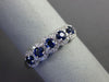 ESTATE .60CT DIAMOND & AAA SAPPHIRE 14KT WHITE GOLD 3D 5 STONE ANNIVERSARY RING
