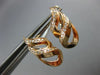 ESTATE .20CT DIAMOND 14KT ROSE GOLD 3D TEAR DROP CLIP ON LOVE HANGING EARRINGS
