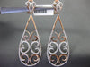 ESTATE LARGE .86CT DIAMOND 14KT WHITE & ROSE GOLD FILIGREE DOUBLE HEART EARRINGS