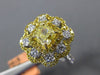 ESTATE LARGE 1.05CT WHITE & FANCY YELLOW DIAMOND 18K 2 TONE GOLD ENGAGEMENT RING