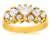ESTATE 1.63CT ROUND & PRINCESS DIAMOND 14KT YELLOW GOLD CLASSIC ANNIVERSARY RING