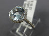 ESTATE 1.91CT DIAMOND & AAA AQUAMARINE 14KT WHITE GOLD 3D HALO ENGAGEMENT RING
