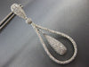 ESTATE LARGE 1.50CT DIAMOND 14K WHITE GOLD 3D TEAR DROP CLUSTER HANGING EARRINGS