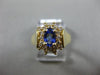WIDE .90CT DIAMOND & TANZANITE 14K YELLOW GOLD 3D CLUSTER FLOWER ENGAGEMENT RING