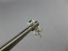 ESTATE SMALL .20CT DIAMOND & AAA EMERALD 18K WHITE GOLD ROUND HALO STUD EARRINGS